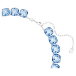 Millenia necklace Cushion cut, Blue, Rhodium plated